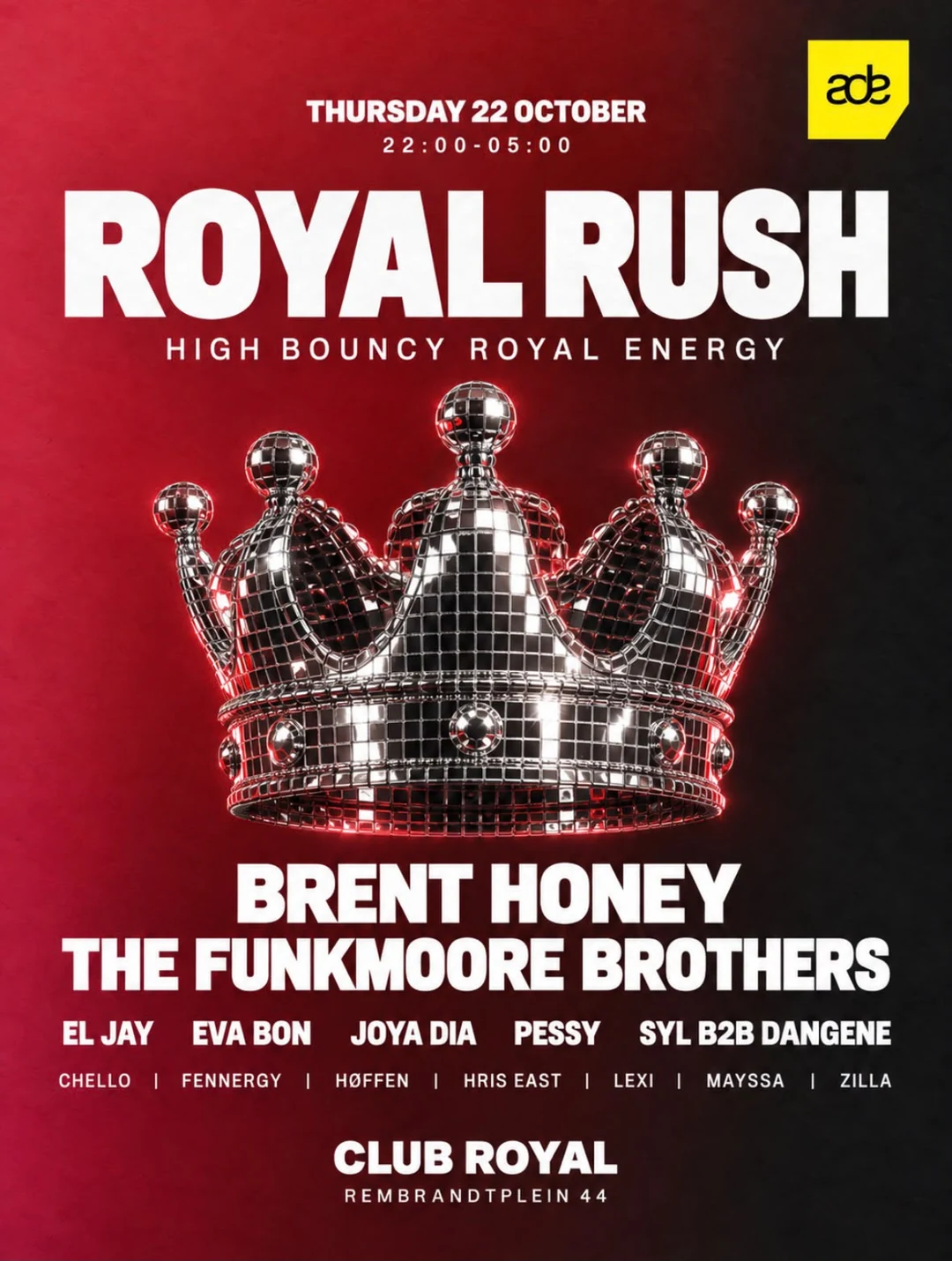 ROYAL RUSH, 22 October 2026, Club Royal Amsterdam