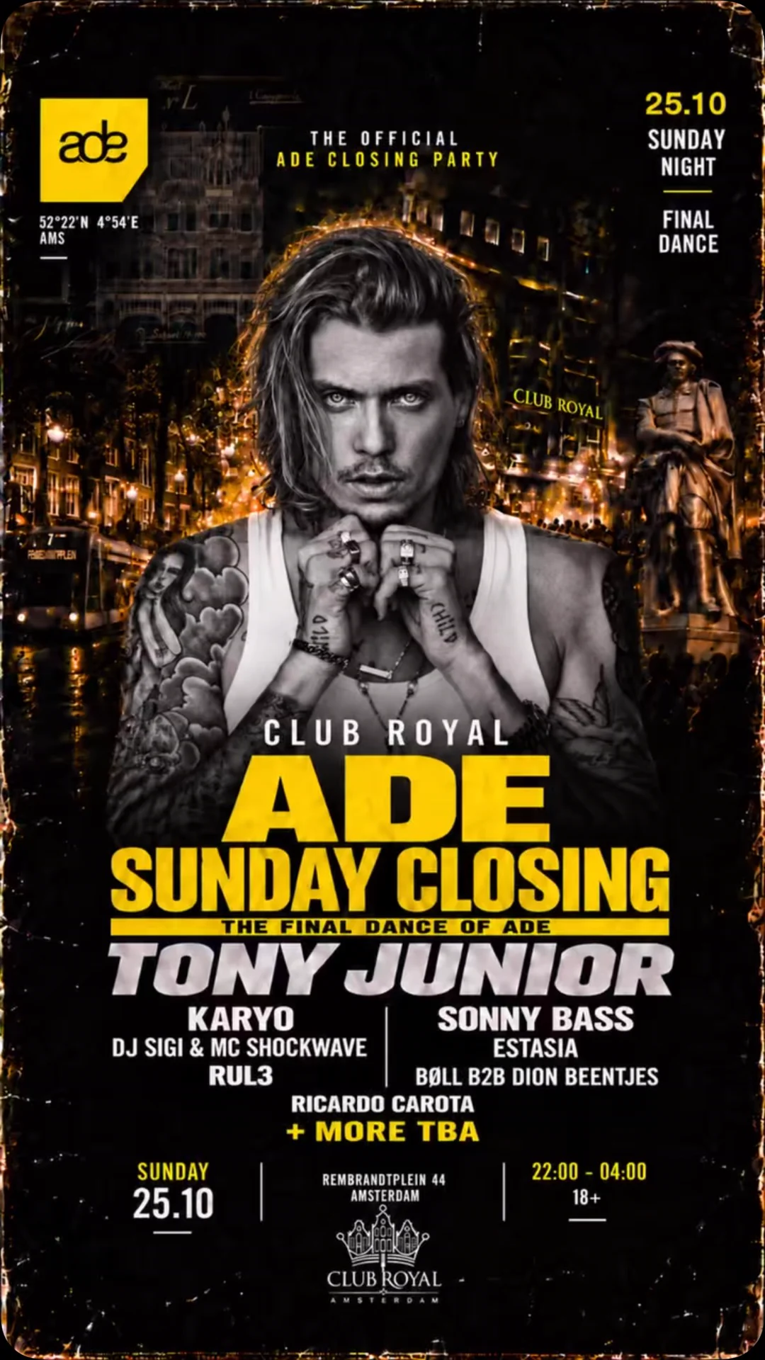 ADE SUNDAY CLOSING, 25 October 2026, Club Royal Amsterdam